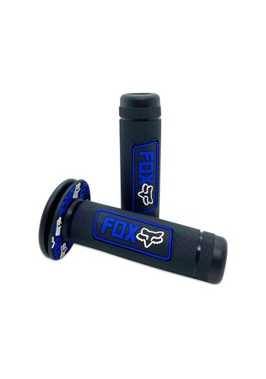 Knmaster Fox Motosiklet Siyah-Mavi Elcik Takımı