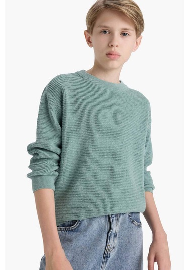 Defacto Erkek Çocuk Bisiklet Yaka Triko Kazak F0959a825wngn1129 Yeşil