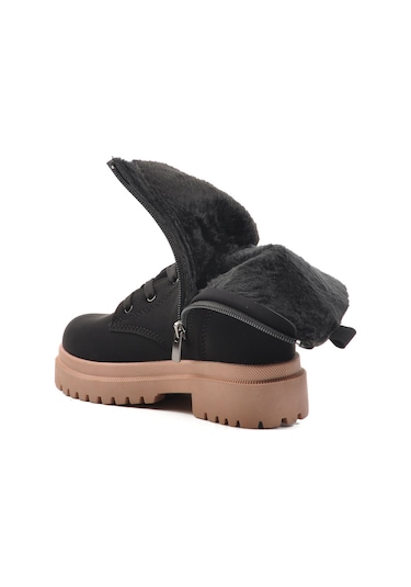 Siyah-somon İçi Kürklü Kız Çocuk Bot Leonis F Siyah-somon Siyah - Somon