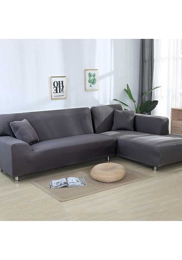 Flybuy Şey Şeklinde Kanepe Kılıfı, Mufunye Koyu Gri, 145-185cm, Elastik Dahil Diğer