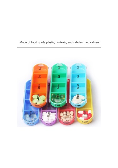 Yaozixa 7 Günlük 28 Bölmeli Plastik İlaç Kutusu - Günlük 4 Kullanıma Uygun Siyah Cüzdan Tipi İlaç Saklama Kutusu Çok Renkli