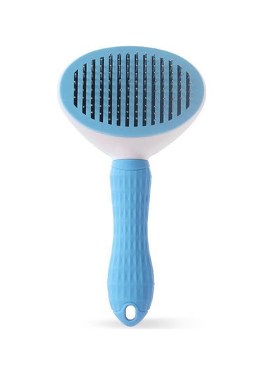 Lemestar Kedi Köpek Saç Tarayıcı - Tek Tuşla Tüy Temizleme - Kalın İğne - Mavi - Bakım & Güzellik Aracı