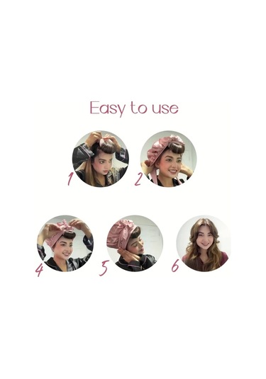 Gateesat Kahve Isız Dalga Seti 4 Parça Saten Bone Frizsiz Saç Stili Kahverengi