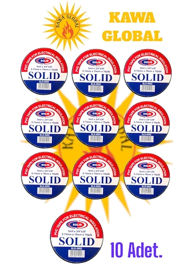 Elektrik Izole Bant Pvc Siyah Renk Elektrikçi Kablo Bandı 10 Adet