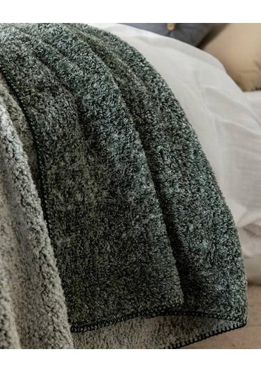 Nord Çift Kişilik Sherpa Battaniye - Haki Çok Renkli