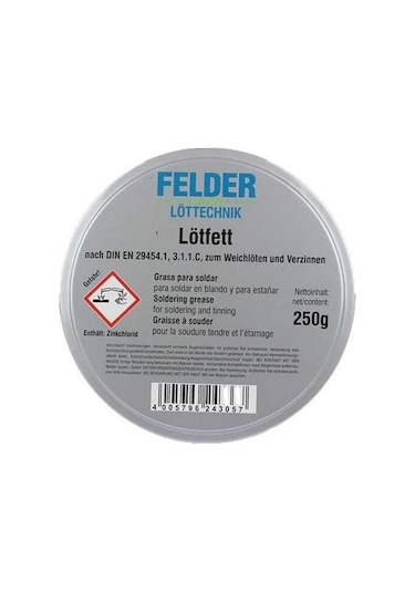Lehim Pastası Lötfett Felder 250 Gr Made İn Germany