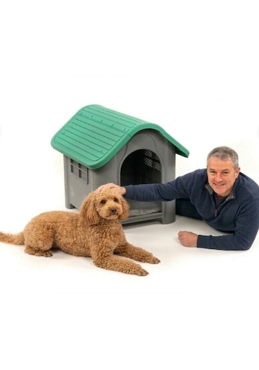Missidea Brave Paws Plastik Köpek Kulübesi 85x71x66 Cm Yeşil