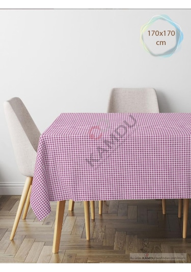 170 X 170 Cm Pötikare Desen Masa Örtüsü, Piknik Örtüsü, Sofra Bezi, Beslenme Örtüsü Mor