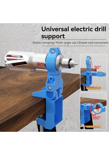 Yaleker Alüminyum 360 Derece Ayarabilir Elektrik Matkap Stendi, 38-43mm Tutuculu, Kesin Ve Sabit Drilling İçin Ev/atölye Gereci
