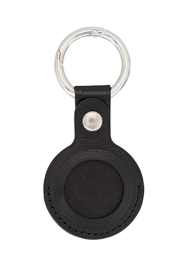 Bloompaw Noir Hakiki Deri Airtag Kılıfı Siyah