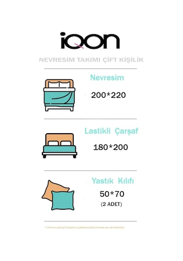 İqon Lastikli Çarşaflı Nevresim Takımı Çift Kişilik Terracota Gülkurusu Terracota Gülkurusu