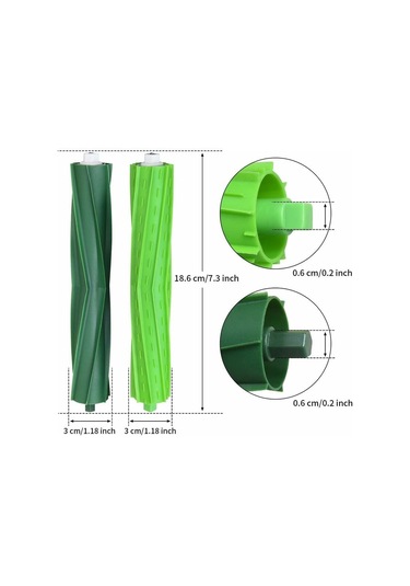 Irobot Roomba Uyumlu Yedek Fırça Başlıkları - 2 Çift B Inox