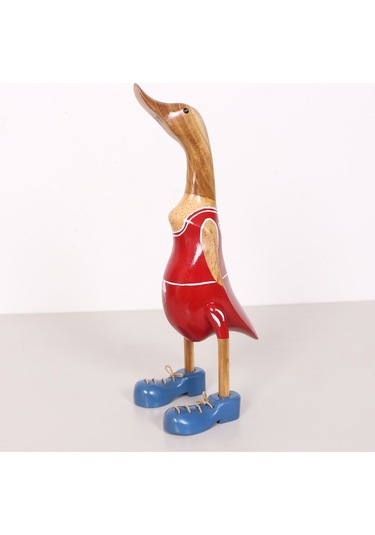 Basketçi Ördek El Oyması Teak Gövde 41x17x13 Cm