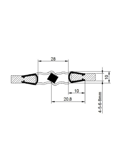 Ayrıntıshop Duşakabin - Cam Kabin Kapı Mıknatıslı Conta Set Takımı 4-6mm Şeffaf