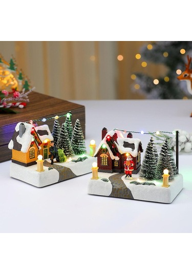 Suntek Ev, Yılbaşı Ve İç Mekan İçin Müzik Işıklı Köy 17x10x12cm
