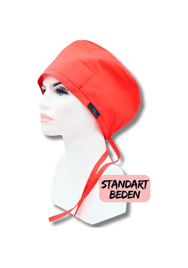 Standart Beden Nar Çiçeği Tek Renk Cerrahi Bone Doktor Hemşire Sağlıkçı Hastane Bonesi Renkli