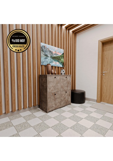 Dekorfim DF08103GD MDF Antre Hol Ayakkabılık Ayakkabı Dolabı