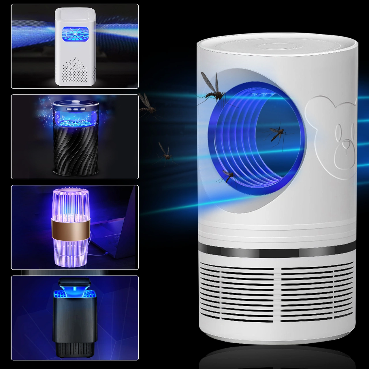 Shineyee Usb Led Işıkli Ev İçi Mus Mus Öldürücü - 8 Ledli Gümüş C10 Modeli - Hava Dehidrasyonlu Toplayıcı, 100 M² Kapsama Alanı