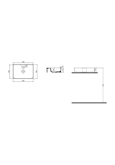 Alvit Smartslım Tez.Üstü Batarya Delikli Lavabo 35 x 50CM Mat Si...