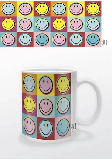 Kupa Bardak Smiley Popart Çok Renkli