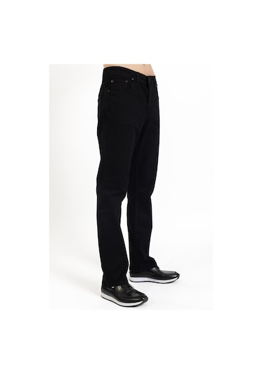 Yeni Sezon Erkek Dört Mevsimlik Likralı Regular Tam Kalıp Düz Paça Fermuarlı Yüksek Kaliteli Kot Pantolon 720-siyah Siyah