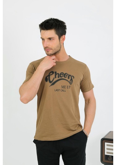 Akbeniz Erkek Pamuk Kısa Kol Pijama Takım Vizon 6875 Vizon