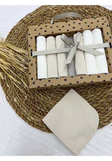 Desenli Penye Bebek Ağız Mendili 7'li 2025 Mö092