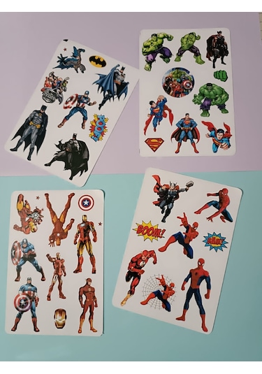 Süper Kahramanlar Hulk Örümcek Adam İronman Etiket Sticker