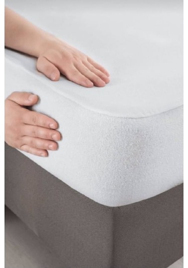 Evony Çift Kişilik 160x200+30 Cm Pamuklu Fitted Sıvı Geçirmez Alez Beyaz