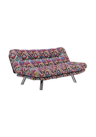 Pafu Hippo Yataklı Üçlü Koltuk - Etnik Desen Renkli