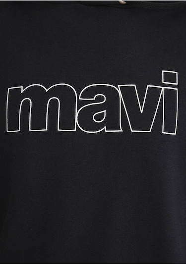Mavi - Mavi Logo Baskılı Erkek Kapüşonlu Sweatshirt 065606-900 Siyah