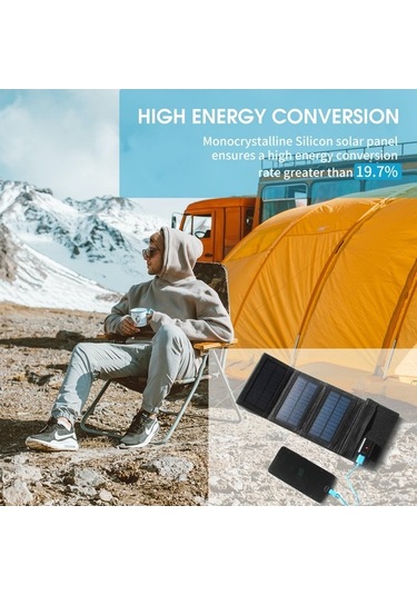 Besthome1 7.5w Katlanabilir Güneş Şarj Cihazı - Su Geçirmez, Taşınabilir, Usb Çıkışlı, Yüksek Verimli Kamp & Seyahat Şarj Aleti