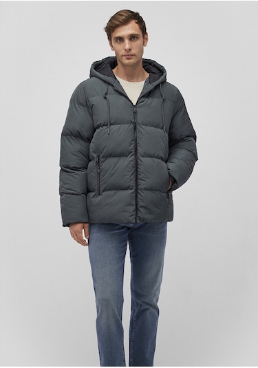 Mavi - Kapüşonlu Yeşil Şişme Mont 0110349-71598 Yeşil