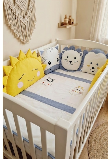 Park Yatak Bebek Uyku Seti Animals 70x110 Mavi