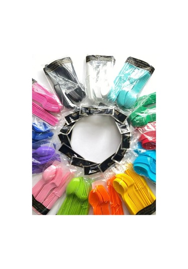 Plastikovye Odnorazovye Pribory: Vilka, Noz, Lozka Plastik Tek Kullanımlık Sarı Çatal Bıçak Takımı 24 Parça 91173034 25