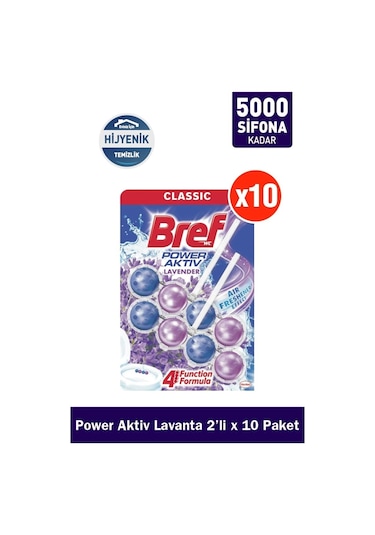 Bref Power Aktiv Katı Klozet Bloğu Lavanta 10 x 2'li