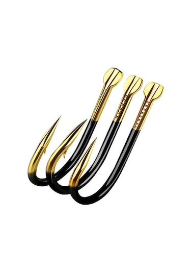 Jeehugo Tungsten Alloy Balık İğnesi Siyah Altın, 10 Adet, 1 Numaralı Av Aracı