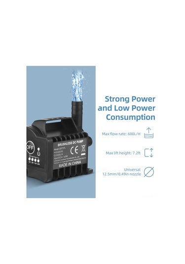 Tenfowee Mini Usb Su Pompası - 600l/h Akış, 4 Kademeli Hız Kontrolü, Akvaryum & Çeşme İçin Sessiz Çalışma