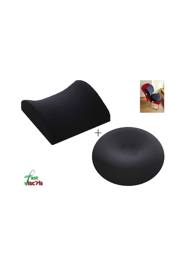 Visco Li Yastık Ortopedik Oturma Simidi Minderi Bel Yastığı N11.1