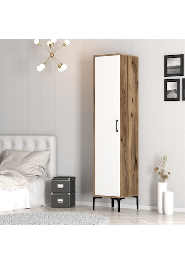 Variant Kumsal 1 Kapılı S Gardrop - Ceviz / Beyaz