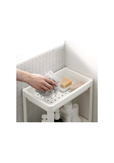 Vesken 4 Katlı Banyo Rafı Mutfak Rafı Balkon Rafı Organizer Raf Dolap Beyaz Beyaz
