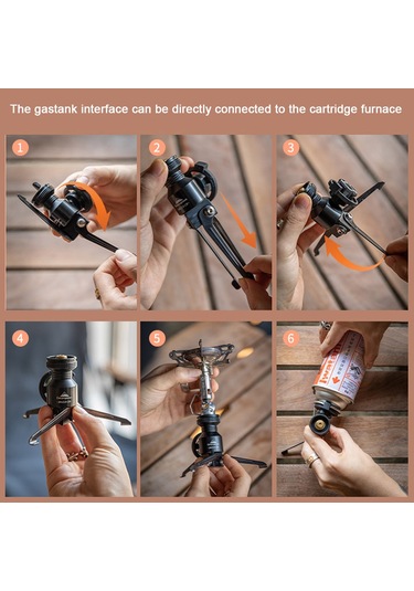 Campingmoon-katlanır Alüminyum Alaşımlı Gaz Sobası Adaptörü Tripod-siyah Siyah