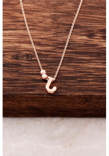 J Harfli Tasarım Rose Gümüş Kolye 3816 472078406