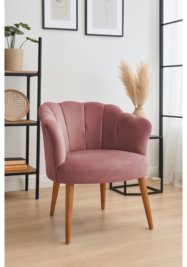 Papatya Berjer - Modern Tekli Koltuk - Babyface Kumaş Gül Kurusu