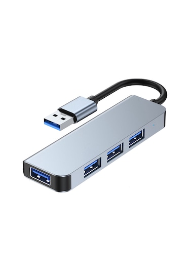 Reedark Usb 3.0 Hub 2013u - 1 Usb3.0 5gbps + 3 Usb2.0 480mbps Çoklayıcı, Uzay Gri, Abs+alüminyum, 13.5cm Kablolu