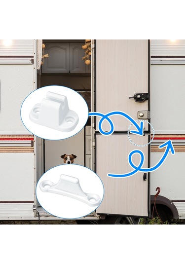Karavan Ve Karavan İçin 2 Adet Kapı Kilidi 35 Mm Ve 48 Mm Montaj Delikleriyle Uyumlu Karavan Aksesuarları Bölmeler İçin Beyaz Kilit Takviye
