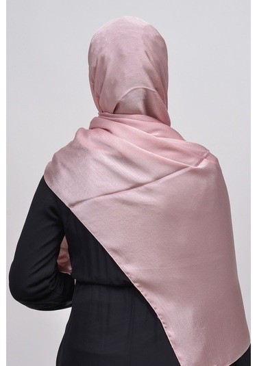 Altobeh Janjan Şık Parlak Saten Dokulu Kadın Tesettür Abiye Şifon Şal - Koyu Pembe
