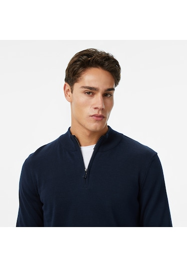 Nautica Erkek Lacivert Classic Fit Kazak Düz S57104t Lacivert