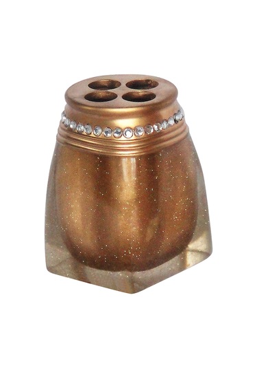 Bosphorus Sia Diş Fırçalık Taşlı Altın Poliresin Model Sarı