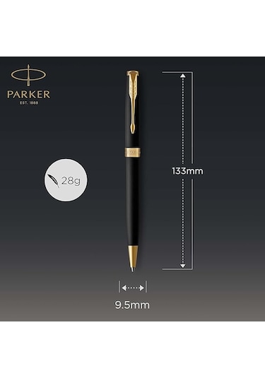 Parker Sonnet Lake Mat Siyah Gt Tükenmez Kalem Siyah